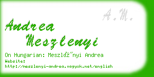 andrea meszlenyi business card